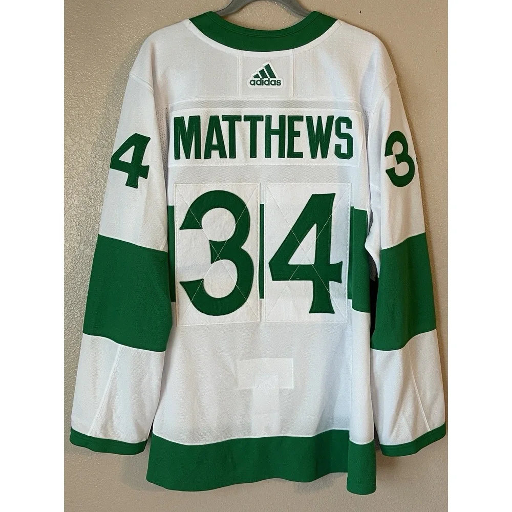 Men's 56 NWOT Toronto St. Pats Auston Matthews #34 Adidas Lace Up Jersey White